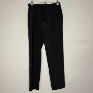 ZARA Dark Academia Houndstooth Print Drawstring Waist Pleated Straight Leg Pants